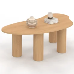 Table basse 100 cm bois effet hêtre style organic