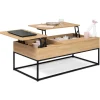 Table basse avec 2 plateaux relevables style industriel