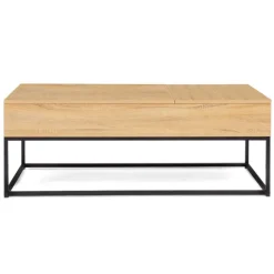 Table basse avec 2 plateaux relevables style industriel