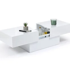 Table basse blanc brillant