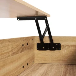 Table basse bois et blanc avec plateau relevable