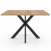Table basse carrée pied araignée 70 cm bois et noir