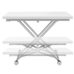 Table basse convertible en table à manger blanche