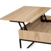 Table basse industrielle carrée avec plateau relevable