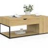 Table basse industrielle plateau relevable avec coffre