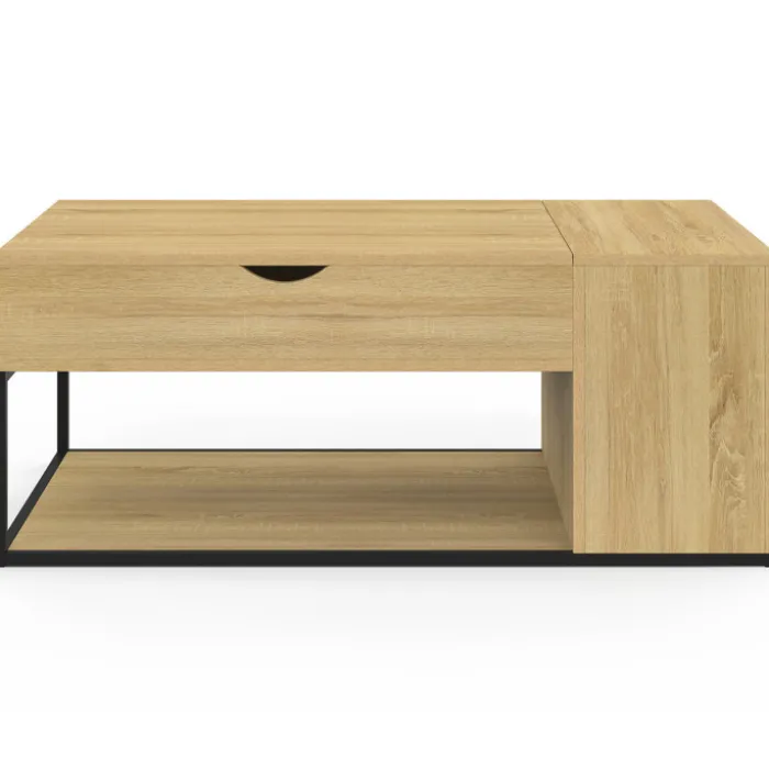 Table basse industrielle plateau relevable avec coffre