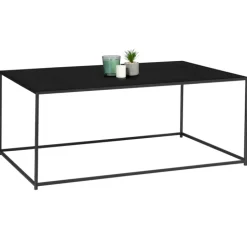 Table basse métal noir mat 113 cm