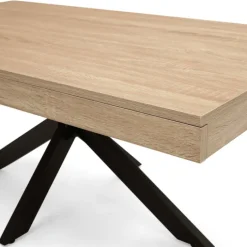 Table basse pied araignée bois et noir
