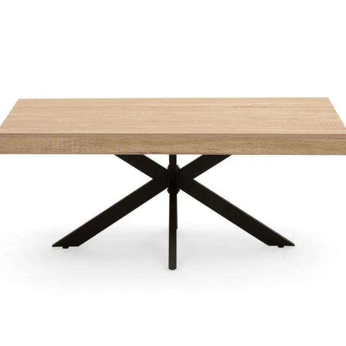 Table basse pied araignée bois et noir