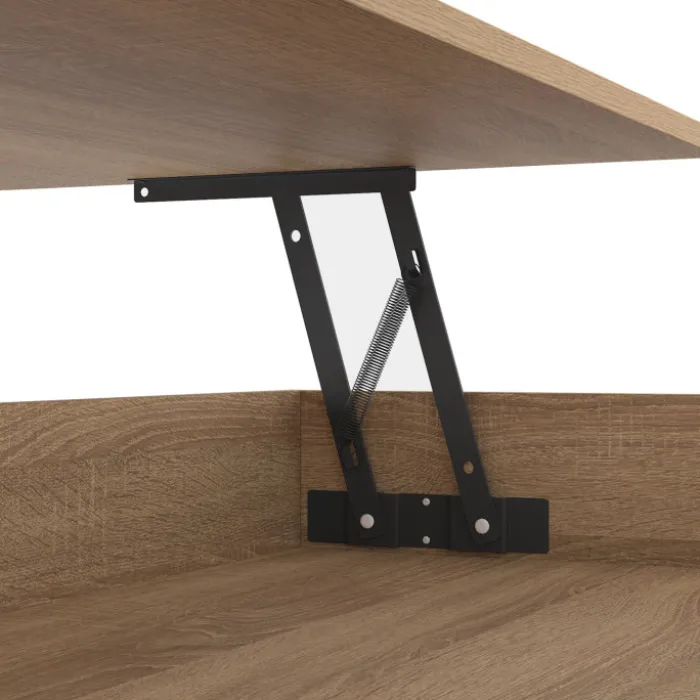 Table basse plateau relevable rectangulaire bois et noir