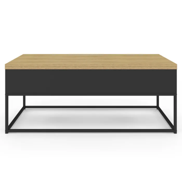 Table basse rectangulaire industrielle relevable et convertible pour manger