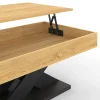 Table basse rectangulaire plateau relevable pied noir