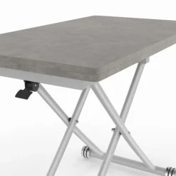 Table basse relevable en table à manger moderne avec plateau effet béton