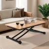 Table basse relevable en table à manger industrielle