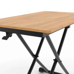 Table basse relevable en table à manger industrielle