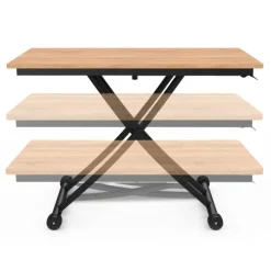 Table basse relevable en table à manger industrielle