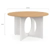 Table basse ronde 70 cm pied arc blanc