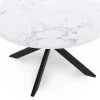 Table basse ronde avec plateau effet marbre blanc 70 cm
