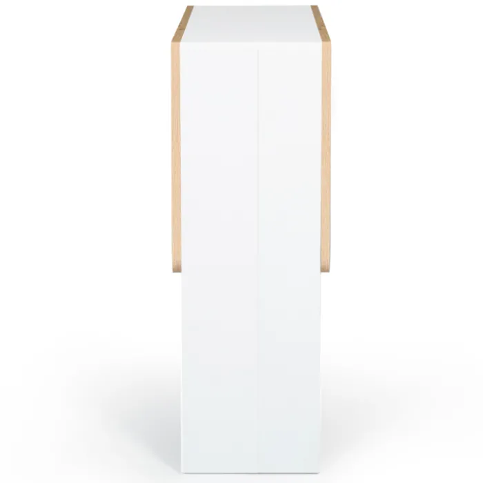 Table console bois blanc et imitation hêtre