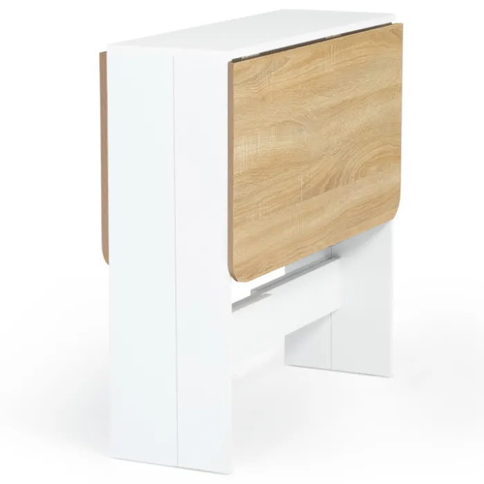 Table console bois blanc et imitation hêtre