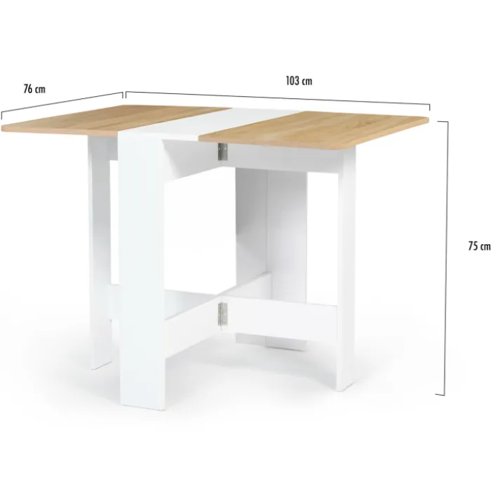 Table console bois blanc et imitation hêtre
