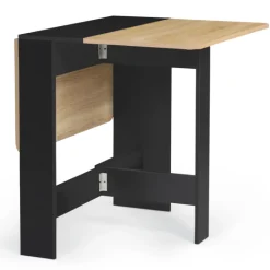 Table console bois noir et imitation hêtre