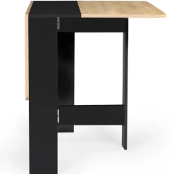 Table console bois noir et imitation hêtre