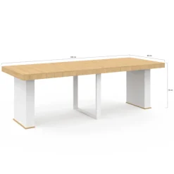 Table console extensible bois et blanc