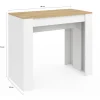 Table console extensible bois blanc et façon hêtre 300 cm 14 personnes
