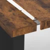 Table console extensible 10 personnes 235 cm bois effet vieilli et noir