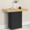 Table console extensible 14 personnes 300 cm bois et noir