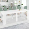 Table console extensible blanche 14 personnes 300 cm