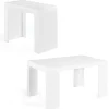 Table console extensible blanche 6 personnes 140 cm