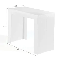 Table console extensible blanche 6 personnes 140 cm