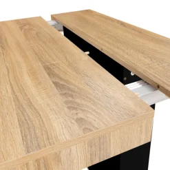 Table console extensible bois et noir