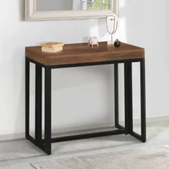 Table console extensible bois foncé 10 personnes
