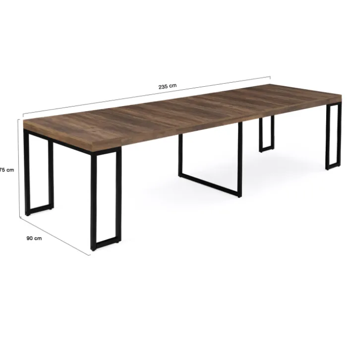 Table console extensible bois foncé 10 personnes