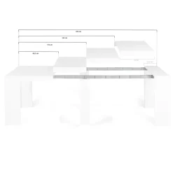 Table console extensible blanche 10 personnes 235 cm