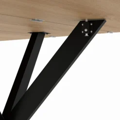 Table console pliable 2-4 personnes pied araignée bois et noir 103 x 76 cm