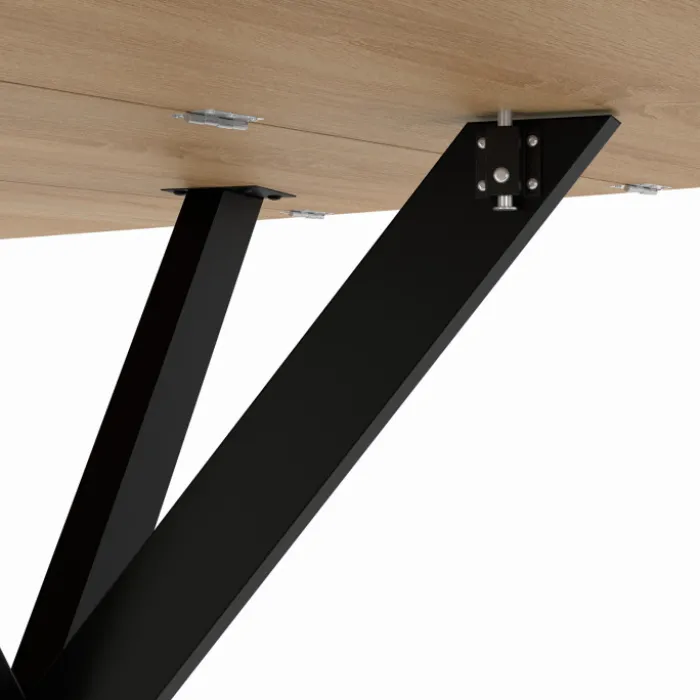 Table console pliable 2-4 personnes pied araignée bois et noir 103 x 76 cm