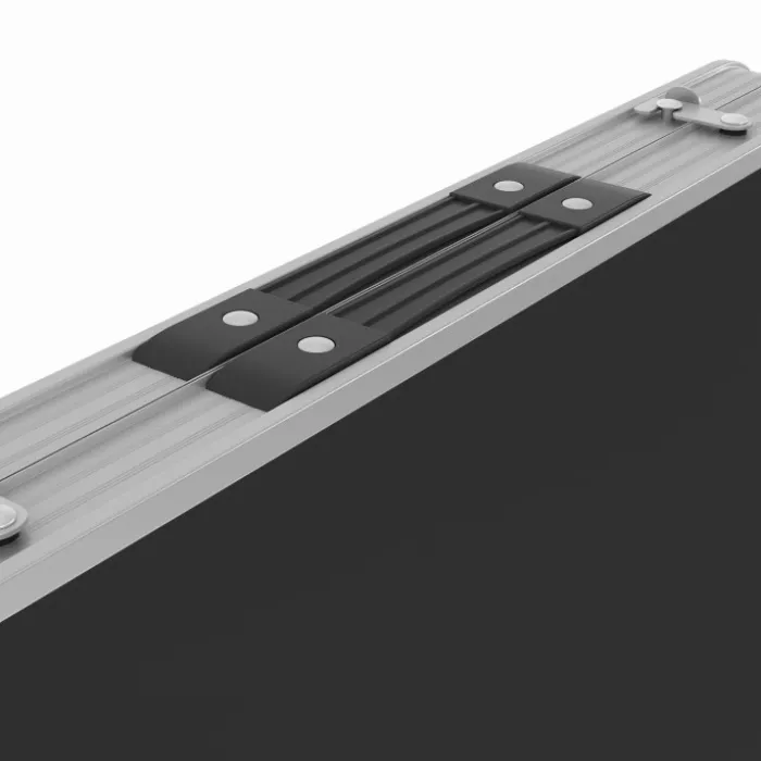Table de camping pliante réglable en hauteur 120 cm et 4 tabourets noirs