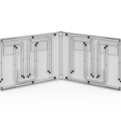 Table de camping pliante à hauteur réglable avec 6 tabourets blanc