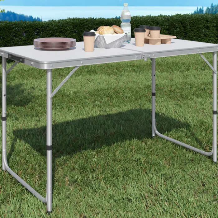 Table de camping pliante à hauteur réglable