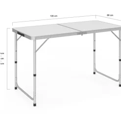 Table de camping pliante à hauteur réglable