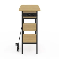 Table de chevet / d'appoint design industriel avec multiprise