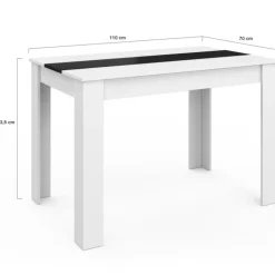 Table de cuisine 4 personnes blanche et noire