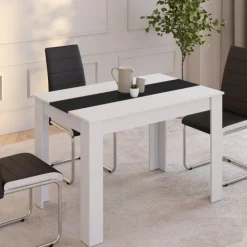 Table de cuisine 4 personnes blanche et noire