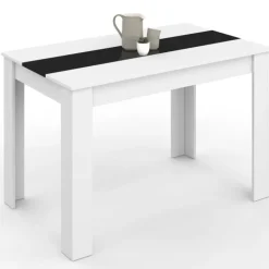 Table de cuisine 4 personnes blanche et noire