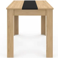 Table de cuisine 4 personnes imitation hêtre et noire