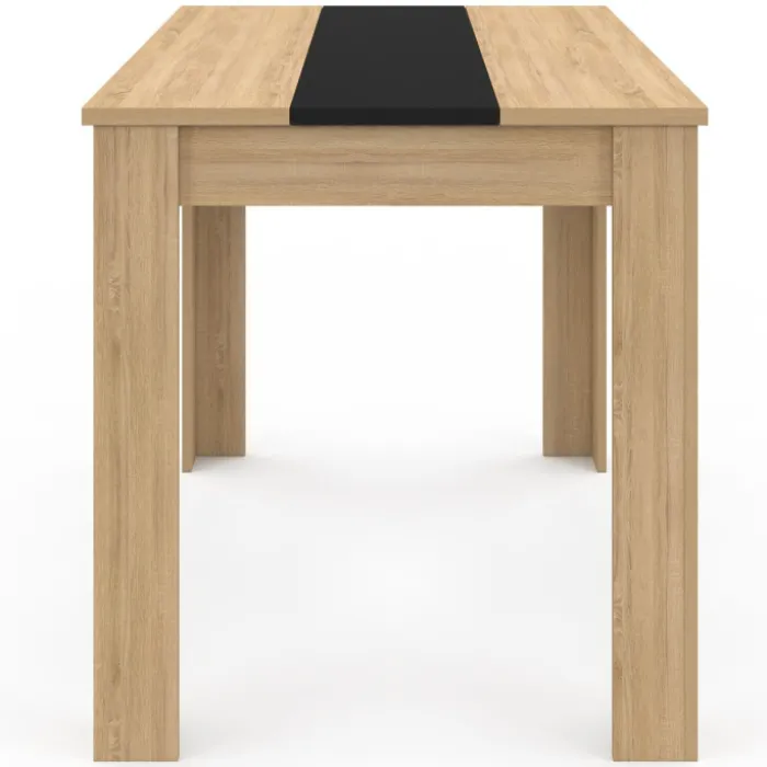 Table de cuisine 4 personnes imitation hêtre et noire